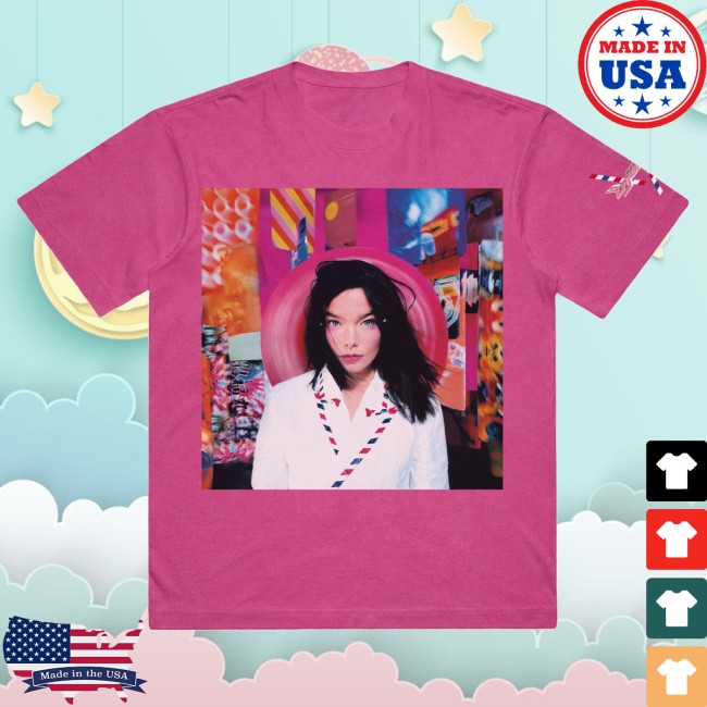 Bjork Store Merch Official Post Album Cover T-Shirt Pink 3 Bjork Store Merch Official Post Album Cover T-Shirt Pink