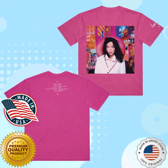 Bjork Store Merch Official Post Album Cover T-Shirt Pink 5 Bjork Store Merch Official Post Album Cover T-Shirt Pink