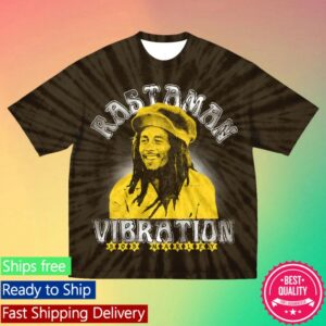 Bob Marley Store Merch Rastaman Vibration Photo Tie Dye T-Shirt