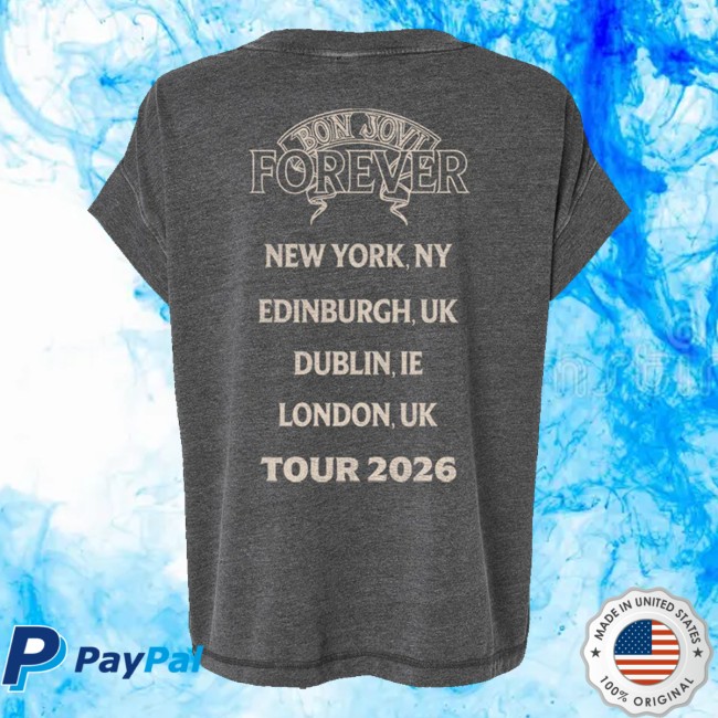 Bon Jovi Merch Shop Bon Jovi Forever Tour 2026 Washed Women's T-Shirt 4 Bon Jovi Merch Shop Bon Jovi Forever Tour 2026 Washed Women's T-Shirt