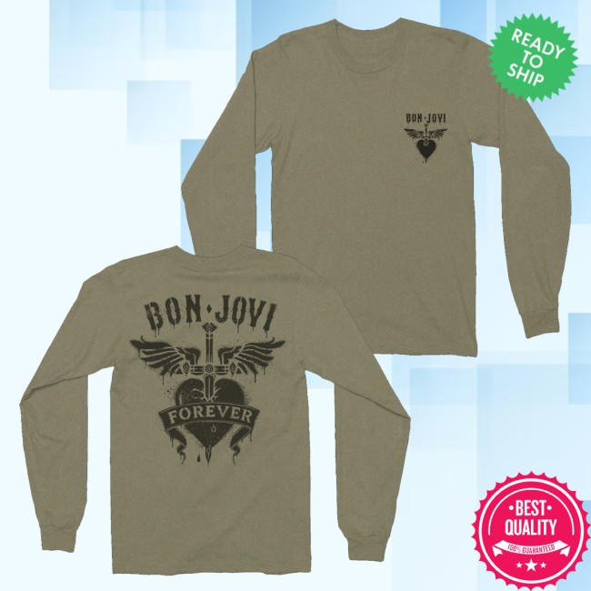 Bon Jovi Merch Shop Heart & Dagger Military Green Long Sleeve 5 Bon Jovi Merch Shop Heart & Dagger Military Green Long Sleeve