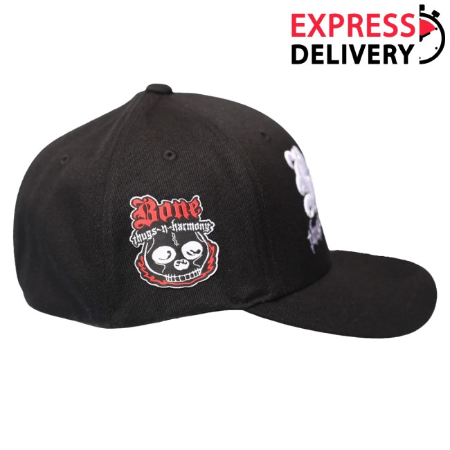 Bone Thugs-N-Harmony Store Merch Bone Thugs-N-Harmony Black Curved Brim Flexfit Hat 4 Bone Thugs-N-Harmony Store Merch Bone Thugs-N-Harmony Black Curved Brim Flexfit Hat