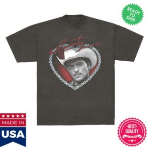 Bruno Mars Store Merch Black T-Shirt Shadow Chained Heart