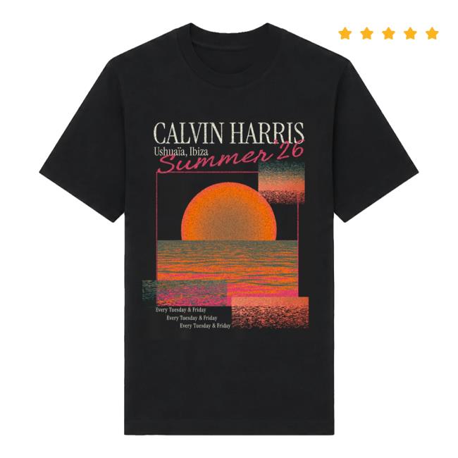 Calvin Harris Merch Shop Store Vintage Sunset T-Shirt 2 Calvin Harris Merch Shop Store Vintage Sunset T-Shirt