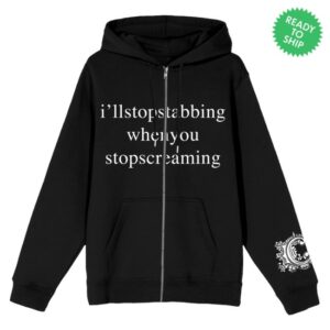 Chiodos Merch Store I'll Stop Stabbing Zip Up Hoodie