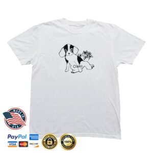 Clairo Merch Store Clairo Flower Puppy Shirt White