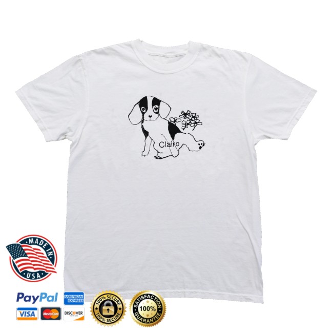 Clairo Merch Store Clairo Flower Puppy Shirt White 2 Clairo Merch Store Clairo Flower Puppy Shirt White