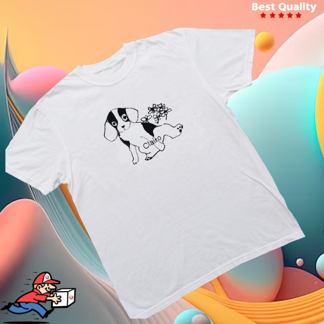 Clairo Merch Store Clairo Flower Puppy Shirt White 3 Clairo Merch Store Clairo Flower Puppy Shirt White