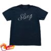 Clairo Merch Store Sling Script Shirt Navy
