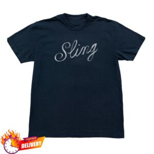 Clairo Merch Store Sling Script Shirt Navy