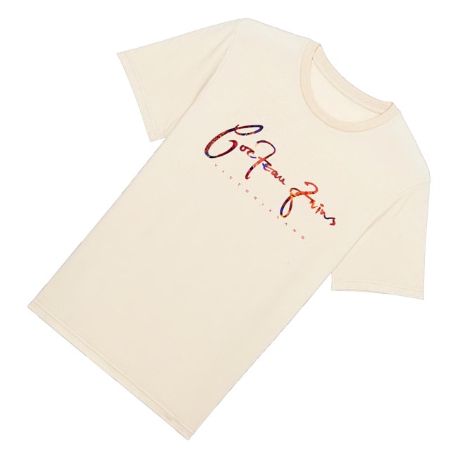Cocteau Twins Merch Store Victorialand Logo T-Shirt Cream