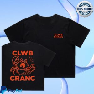 Crab Club Store Merch Welsh Edition Crab Club Crop T-Shirt Black