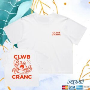 Crab Club Store Merch Welsh Edition Crab Club Crop T-Shirt White