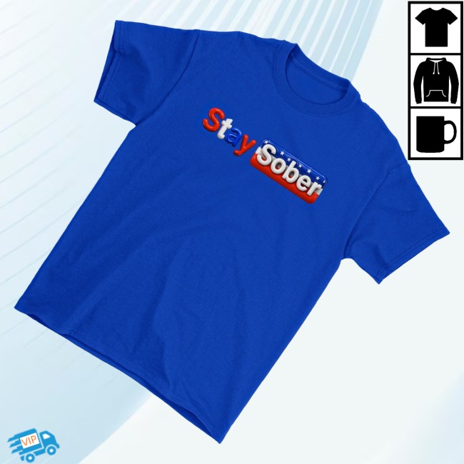 D'aydrian Harding Merch Store Stay Sober America Blue Tee