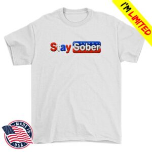 D'aydrian Harding Merch Store Stay Sober America White Tee