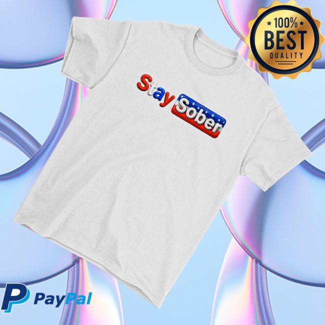 D'aydrian Harding Merch Store Stay Sober America White Tee