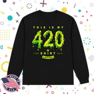 Globridge Studio Store Merch This Is My 420 Shirt Neon Drip Long Sleeve Tee