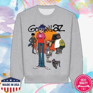 Gorillaz Merch Store Band Grey Sweatshirt