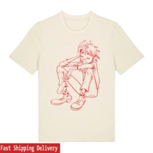 Gorillaz Merch Store Shop 2D Line Drawing T-Shirt