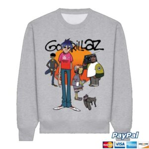 Gorillaz Merch Store Shop Band Grey Sweatshirt