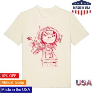 Gorillaz Merch Store Shop Noodle Line Drawing T-Shirt
