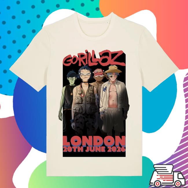 Gorillaz Merch Store Shop Tottenham Poster Event T-Shirt 2 Gorillaz Merch Store Shop Tottenham Poster Event T-Shirt