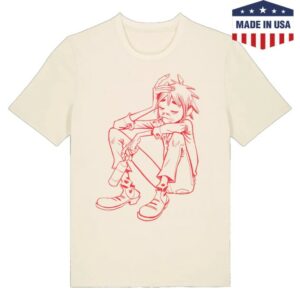 Gorillaz Store Merch 2D Line Drawing T-Shirt