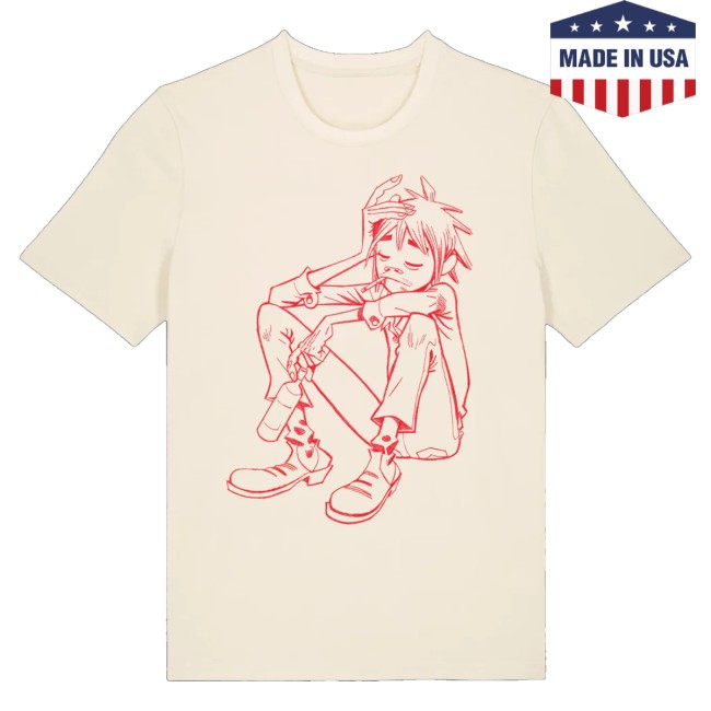 Gorillaz Store Merch 2D Line Drawing T-Shirt 2 Gorillaz Store Merch 2D Line Drawing T-Shirt
