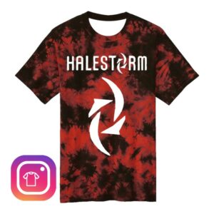 Halestorm Merch Store Dyed Logo Shirt Crystal Red-Black