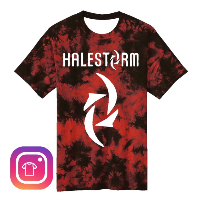 Halestorm Merch Store Dyed Logo Shirt Crystal Red-Black 2 Halestorm Merch Store Dyed Logo Shirt Crystal Red-Black