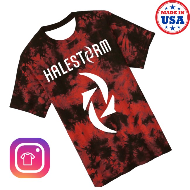 Halestorm Merch Store Dyed Logo Shirt Crystal Red-Black 3 Halestorm Merch Store Dyed Logo Shirt Crystal Red-Black