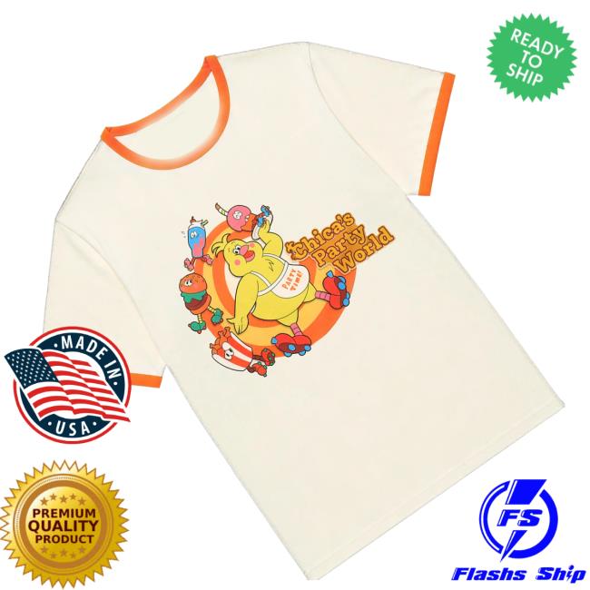 Hex Merch Store Hex X Fnaf Secret Of The Mimic 2 Chica's Party World Ringer T-Shirt 3 Hex Merch Store Hex X Fnaf Secret Of The Mimic 2 Chica's Party World Ringer T-Shirt