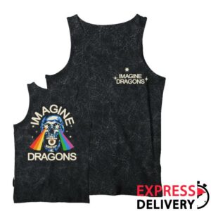 Imagine Dragons Music Merch Shop Rainbow Laser Skull Mineral Dye Tank
