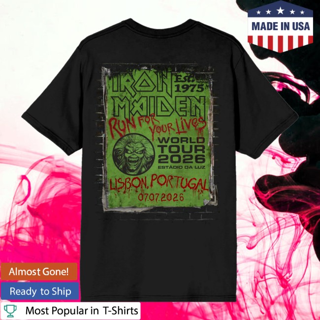 Iron Maiden Merch Shop Run For Your Lives 2026 Tour Portugal Shirt