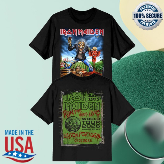 Iron Maiden Merch Shop Run For Your Lives 2026 Tour Portugal Shirt