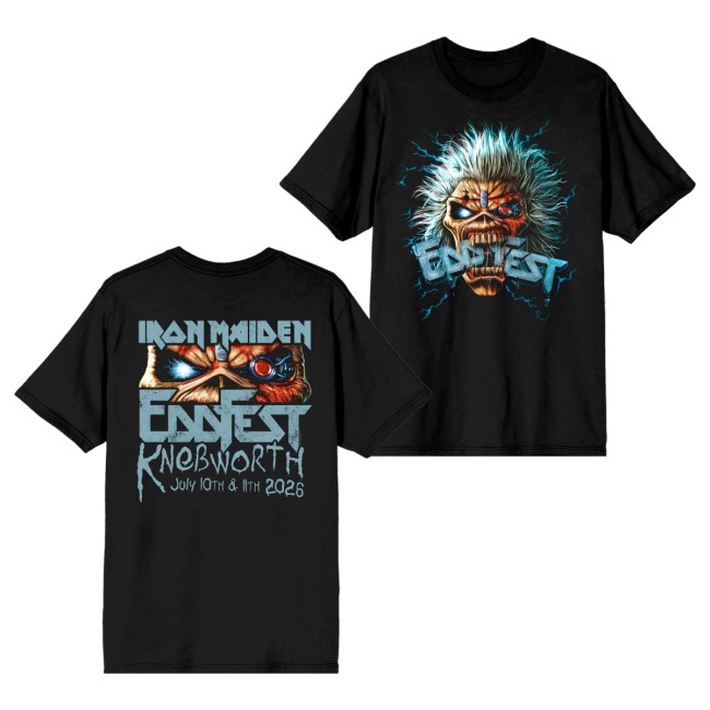 Iron Maiden Store Merch Eddfest Knebworth Black Tee 5 Iron Maiden Store Merch Eddfest Knebworth Black Tee