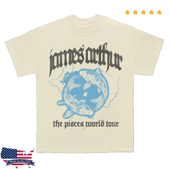 James Arthur Merch Store Pisces Vintage Yellow Tee