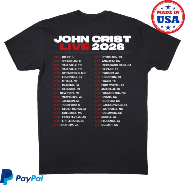 John Crist Store Merch Spring 2026 Tour Tee 4 John Crist Store Merch Spring 2026 Tour Tee