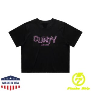 Lambrini Girls Merch Shop Cunty Crop Tee Black