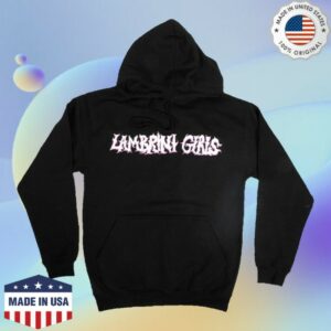 Lambrini Girls Merch Shop Flaming Logo Hoodie Black