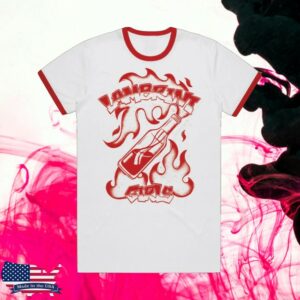 Lambrini Girls Merch Shop Molotov Ringer Tee White-Red