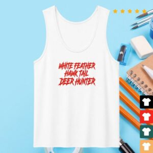 Lana Del Rey Merch Store White Feather Ribbed Scoop Neck Tank Top