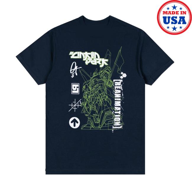 Linkin Park Merch Shop Store Reanimation Robot Sketch Navy Tee 2 Linkin Park Merch Shop Store Reanimation Robot Sketch Navy Tee