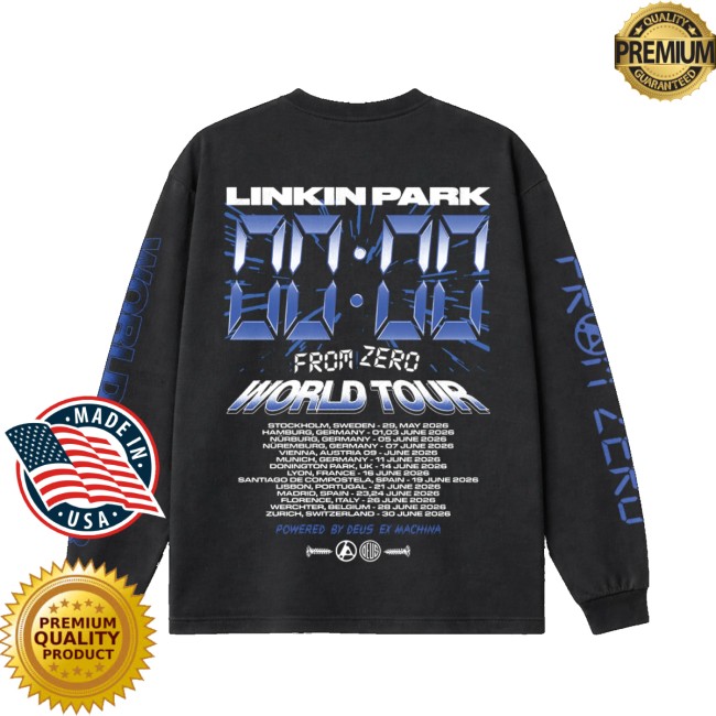 Linkin Park Merch Store Lp X Deus Fz Countdown Black Long Sleeve Tee