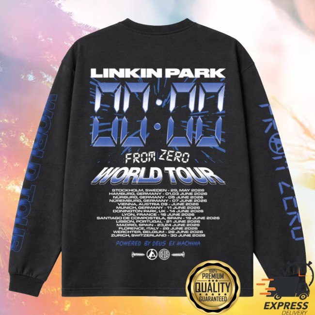 Linkin Park Merch Store Lp X Deus Fz Countdown Black Long Sleeve Tee