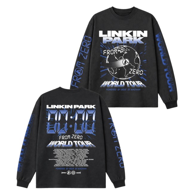 Linkin Park Merch Store Lp X Deus Fz Countdown Black Long Sleeve Tee