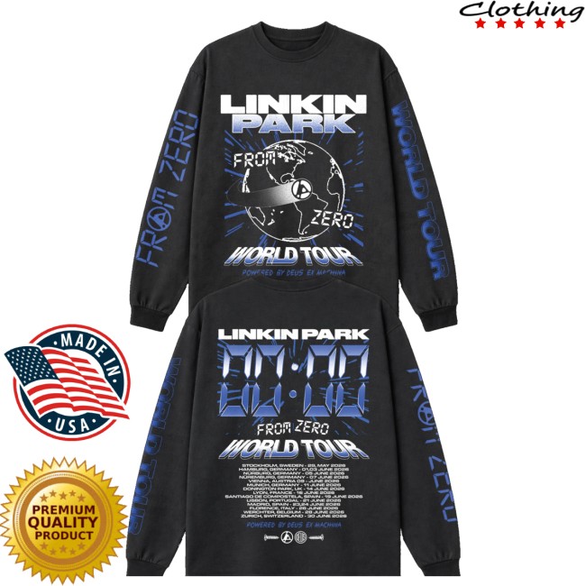 Linkin Park Merch Store Lp X Deus Fz Countdown Black Long Sleeve Tee