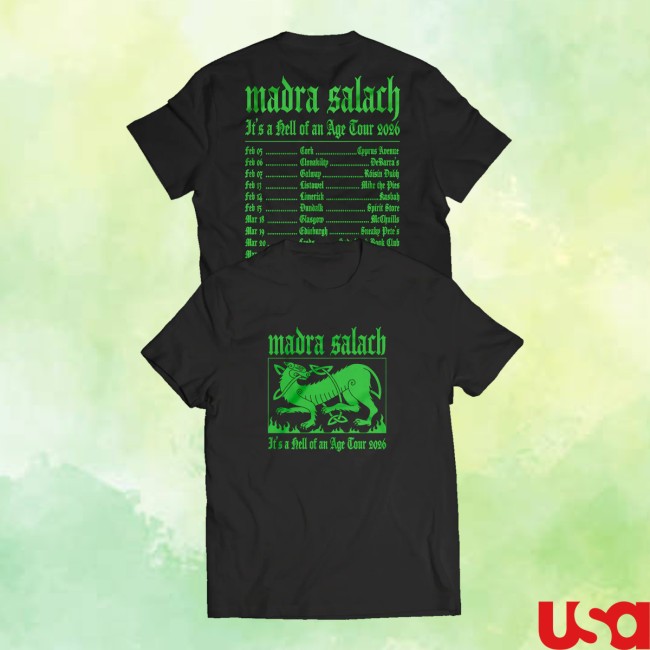 Madra Salach Merch Store Black & Green Spring 2026 Tour Shirt 5 Madra Salach Merch Store Black & Green Spring 2026 Tour Shirt