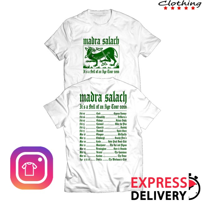Madra Salach Merch Store White & Green Spring 2026 Tour Shirt 5 Madra Salach Merch Store White & Green Spring 2026 Tour Shirt