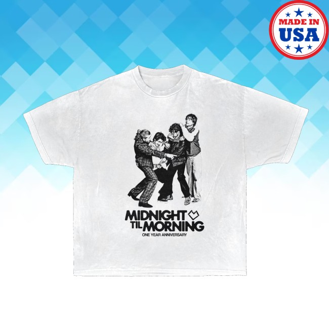 Midnight Til Morning Merch Store Midnight Til Morning One Year Anniversary White Shirt 3 Midnight Til Morning Merch Store Midnight Til Morning One Year Anniversary White Shirt